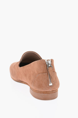 Back Zipped Suede Loafers