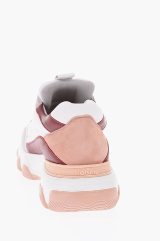 Lace Up Canvas and Suede Sneakers with Rubber Sole