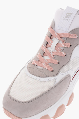 Lace Up Canvas and Suede Sneakers with Rubber Sole