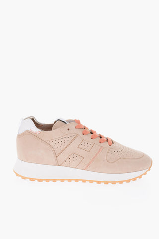 Sneakers Allacciate in Suede Traforato