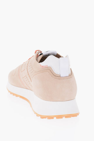 Sneakers Allacciate in Suede Traforato