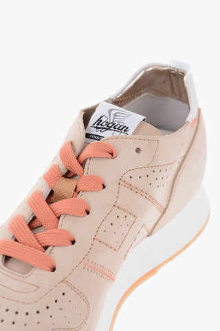 Sneakers Allacciate in Suede Traforato