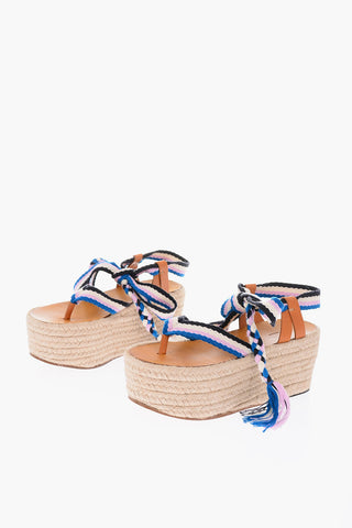 Raffia Wedge Platform Sandals