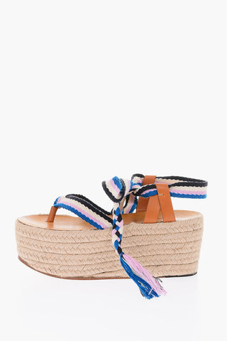 Raffia Wedge Platform Sandals