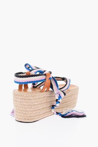 Raffia Wedge Platform Sandals