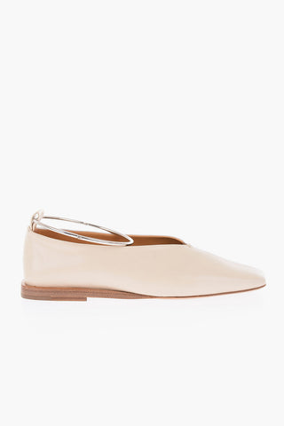 Ankle Ring Two Tone Leather Ballet Flats
