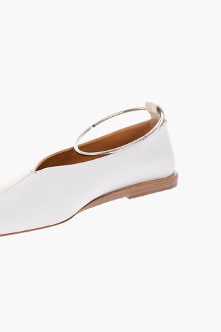 Ankle Ring Two Tone Leather Ballet Flats