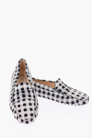Chess Patterned Leather Penny Loafers