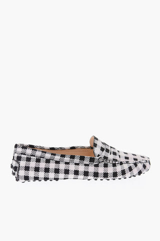 Chess Patterned Leather Penny Loafers