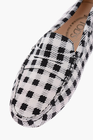 Chess Patterned Leather Penny Loafers