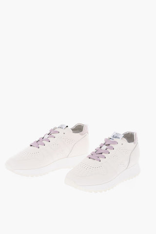 Sneakers Allacciate in Pelle Traforata