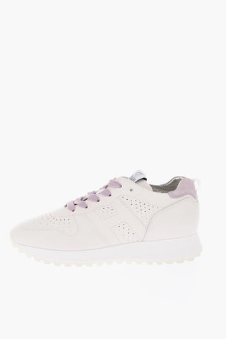 Sneakers Allacciate in Pelle Traforata