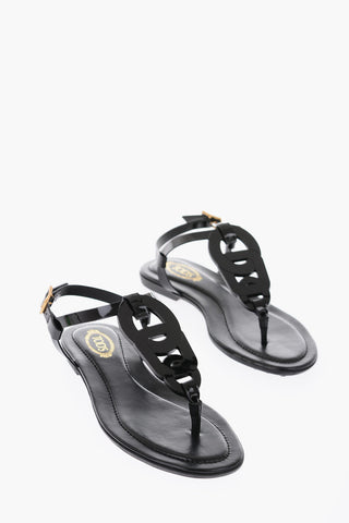 Patent Leather Thong Sandals