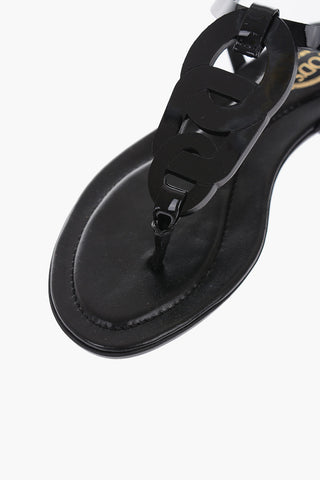 Patent Leather Thong Sandals