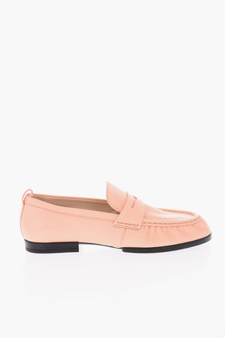 Textured Leather Penny Loafers