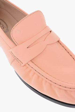 Textured Leather Penny Loafers