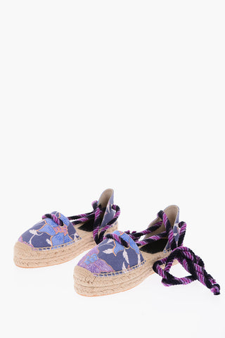Raffia Sole Platform Espadrillas with Rope Straps