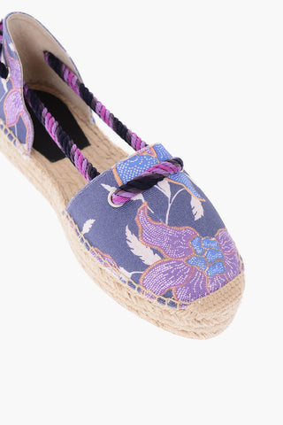 Raffia Sole Platform Espadrillas with Rope Straps