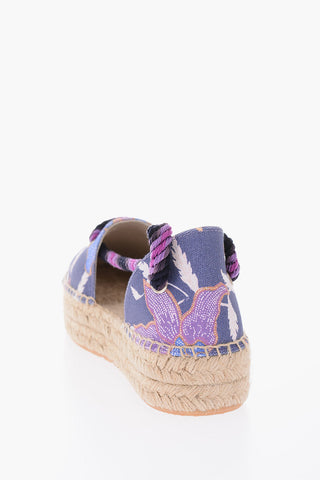 Raffia Sole Platform Espadrillas with Rope Straps