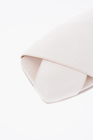 Textured Leather Slip On Flat Sandals