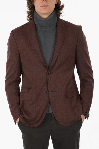 Multipocket GATE Herringbone Wool Blend Blazer