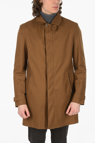 hidden closure balmacaan coat