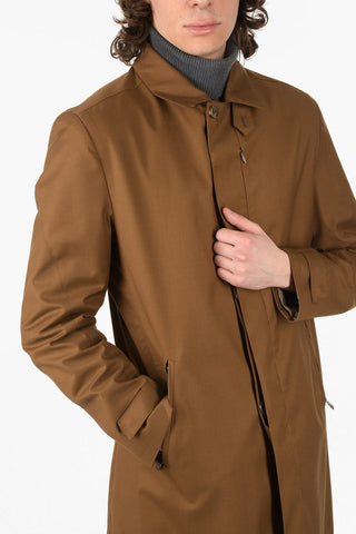 hidden closure balmacaan coat