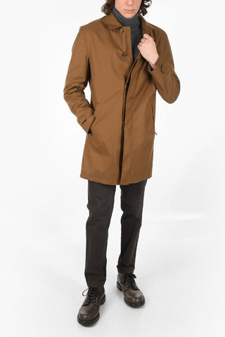 hidden closure balmacaan coat