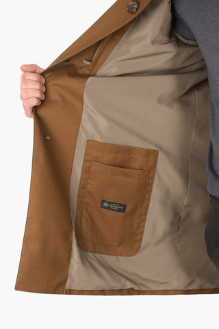 hidden closure balmacaan coat