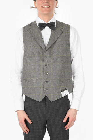 Gilet Windowpane ACADEMY in Lana Vergine Extrafine