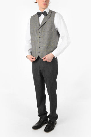 Gilet Windowpane ACADEMY in Lana Vergine Extrafine
