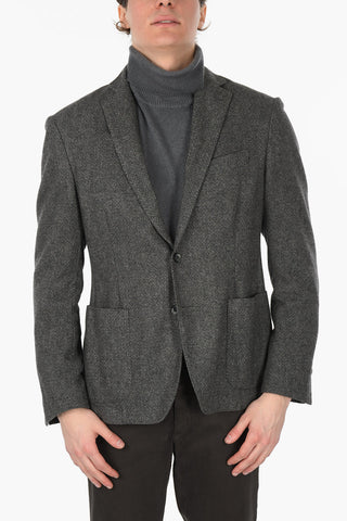 CC COLLECTION Bird's Eye Unlined Wool Blend Blazer