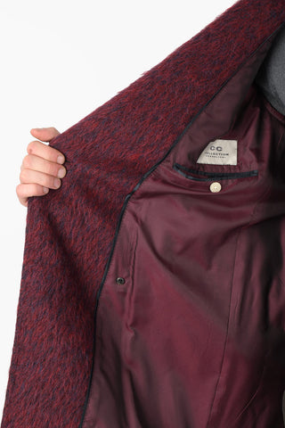 CC COLLECTION Double-breasted Fuzzy Coat