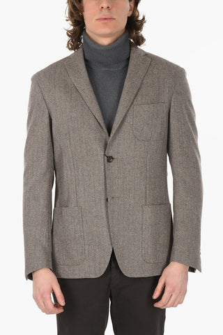 ID Blazer Sfoderato Herringbone con Tasche e Taschino a Toppa
