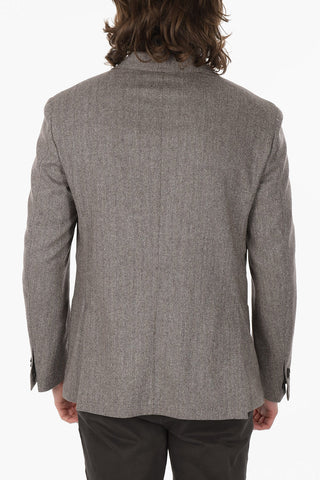 ID Blazer Sfoderato Herringbone con Tasche e Taschino a Toppa