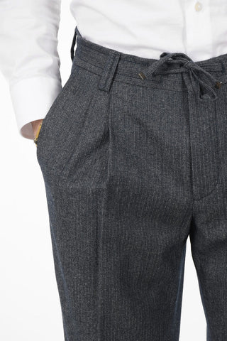 ID Pantaloni Herringbone a 2 Pinces