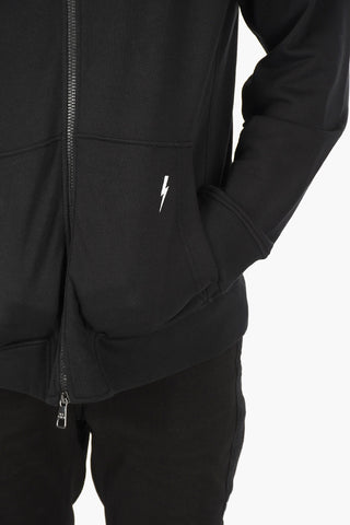 hooded sweatshirt with zip closure