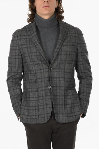ID Blazer Sfoderato District Check in Lana e Cashmere