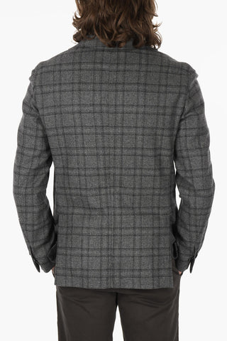 ID Blazer Sfoderato District Check in Lana e Cashmere