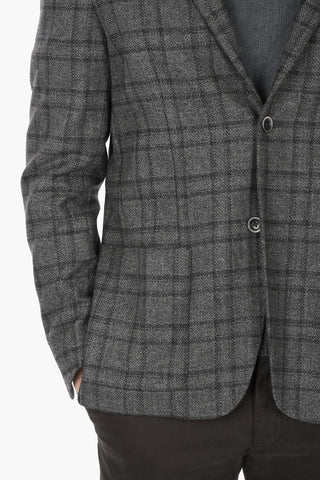 ID Blazer Sfoderato District Check in Lana e Cashmere