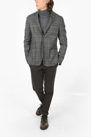ID Blazer Sfoderato District Check in Lana e Cashmere
