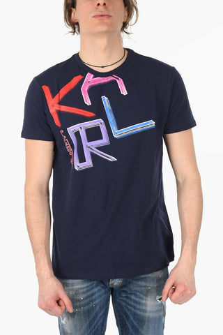 front printed NEON KARL crew-neck t-shirt