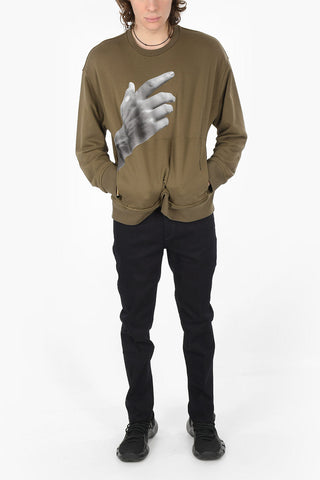 Crew Neck THE OTHER HAND Sweatshirt with 2 Pockets