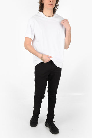 T-shirt Girocollo in Cotone con Patch in Spugna