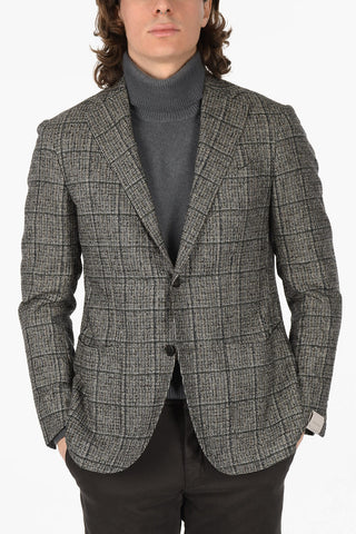 Half-lined Windowpane Check Virgin Wool Blend Blazer