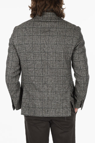 Half-lined Windowpane Check Virgin Wool Blend Blazer
