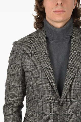 Half-lined Windowpane Check Virgin Wool Blend Blazer