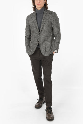 Half-lined Windowpane Check Virgin Wool Blend Blazer