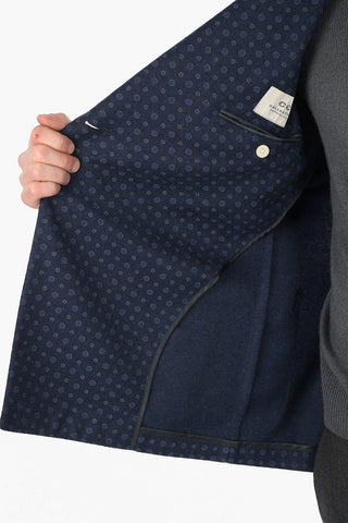 CC COLLECTION Double-breasted Polka Dot Blazer with Peak Lapel