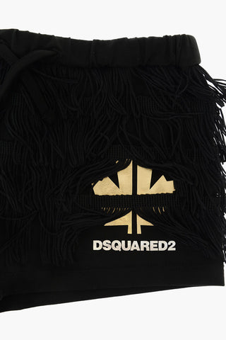 fringed sweat shorts